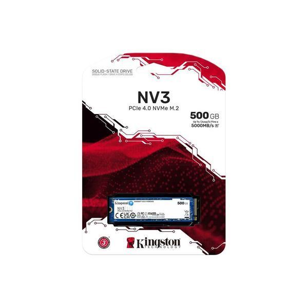 Накопичувач SSD M.2 Kingston NV3 500GB NVMe 2280 PCIe 4.0 x4 3D NAND 539191502 фото