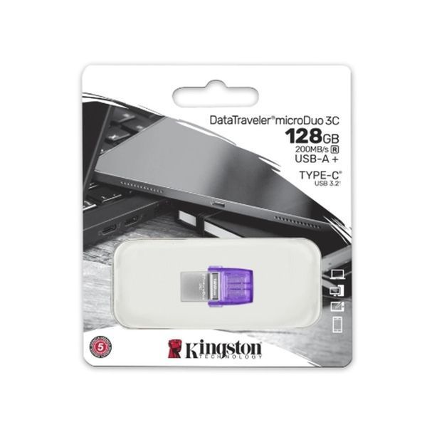 Флеш-накопитель Kingston USB 3.2 DT microDuo 3C 128GB (Type-A/Type-C) (200Mb/s) 561045947 фото