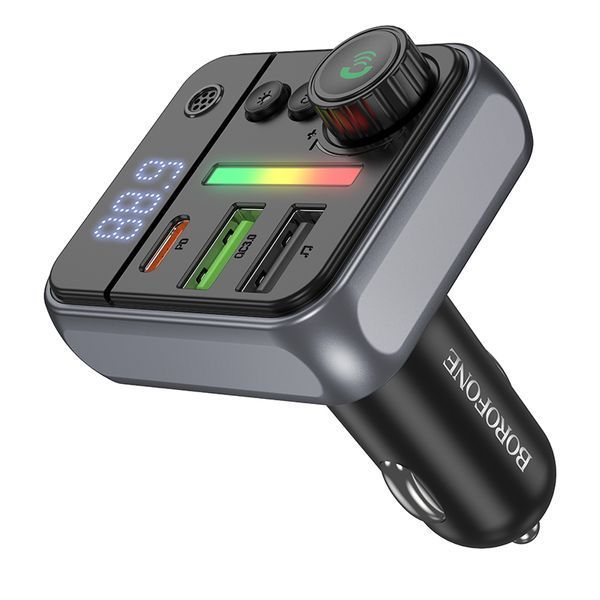 АЗП з FM-модулятором BOROFONE BC50 Ascenso PD20W+QC3.0 car BT FM transmitter Black 512027362 фото