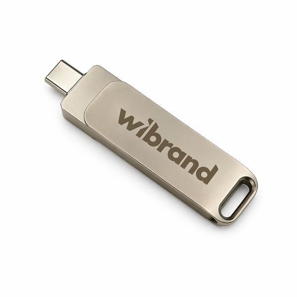 Портативний SSD Wibrand Wolf 1TB USB 3.2 Gen.2 Type-C/Type-A Read/Write 1000MB/s Silver 100242790 фото