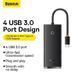 USB-хаб Baseus Lite Series 4-Port Type-C HUB Adapter (Type-C to USB 3.0*4) 25cm Black 289511547 фото 11
