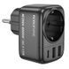 Мережевий фільтр BOROFONE BAC14 Wide 1-socket wall outlet (1C2A) (EU/GER) Black 932969182 фото 1