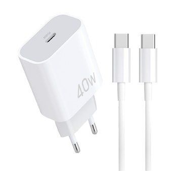 Мережевий зарядний пристрій з кабелем WUW-T108 PD 40W charger with C-C cable 127001967 фото