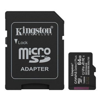 Карта памяти microSDXC (UHS-1) Kingston Canvas Select Plus Gen3 64Gb class 10 А1 (R-100MB/s) (adapter SD) 921076896 фото