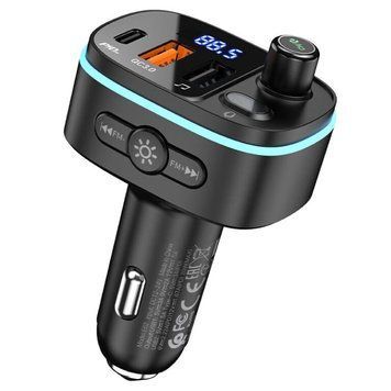 АЗП з FM-модулятором HOCO E62 Fast PD20W+QC3.0 car BT FM transmitter Black 743672688 фото