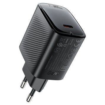 Сетевое зарядное устройство ACEFAST A112 PD45W GaN single USB-C charger (EU) Black 313354463 фото