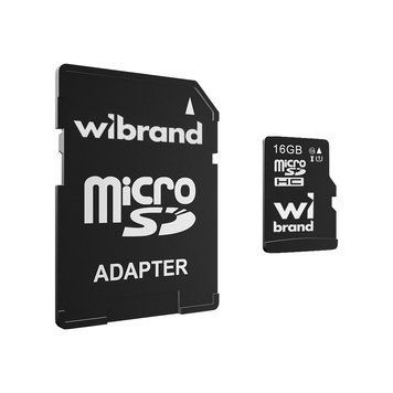 Карта пам'яті microSDHC (UHS-1) Wibrand 16Gb class 10 (adapter SD) 142089755 фото