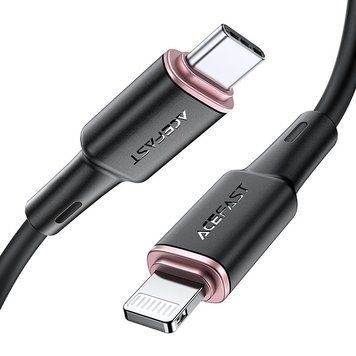 Кабель ACEFAST C2-01 Type-C to iP 3A, 20W, 1.2m silicone, zinc connectors, Black 109112474 фото