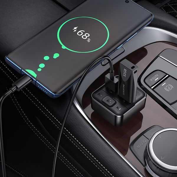 АЗП з FM-модулятором BOROFONE BC63 Selecto car BT FM transmitter Black 340497202 фото