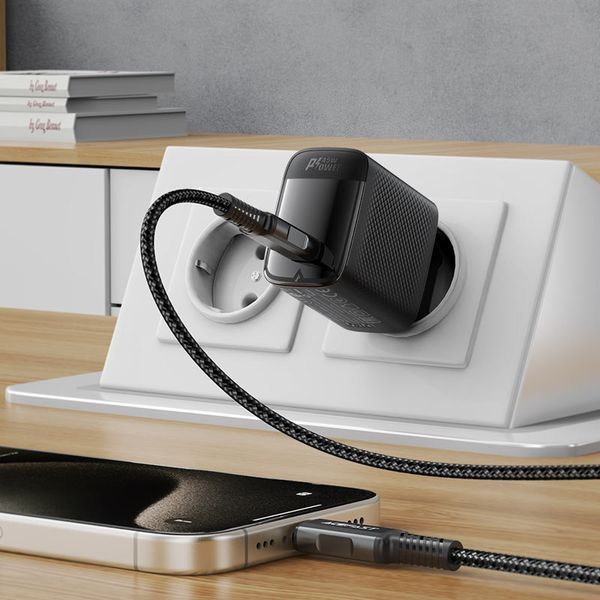 Сетевое зарядное устройство ACEFAST A112 PD45W GaN single USB-C charger (EU) Black 313354463 фото