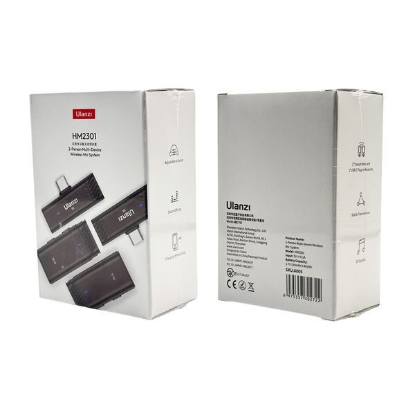 Бездротова мікрофонна система Ulanzi Vijim HM2301 Dual Channel Wireless Lavalier Microphone( Type-C) (A005 HM2301 ) 415838910 фото