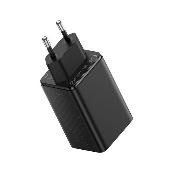 Мережевий зарядний пристрій з кабелем Baseus GaN6 Pro Fast Charger 2C+2U 65W EU Cluster Black((With Type-C to Type-C 100W(20V/5A) 1m Black） 167417316 фото