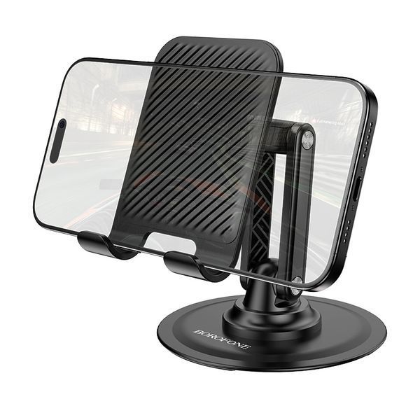 Держатель для телефона BOROFONE BH128 Admirado dual-axis rotating desktop stand Black 343130322 фото