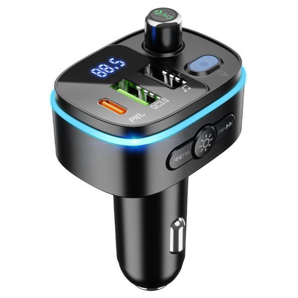 АЗП з FM-модулятором HOCO E62 Fast PD20W+QC3.0 car BT FM transmitter Black 743672688 фото