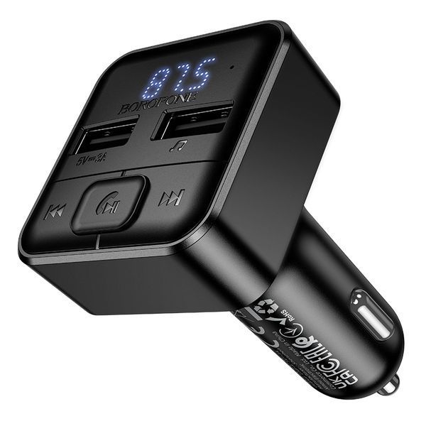 АЗП з FM-модулятором BOROFONE BC63 Selecto car BT FM transmitter Black 340497202 фото