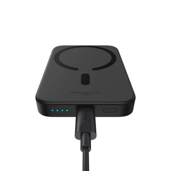 Зовнішній акумулятор Baseus Magnetic Mini Air Wireless Fast Charge Power Bank 6000mAh 20W Cluster Black（With Simple Series Charging Cable Type-C to 668521967 фото