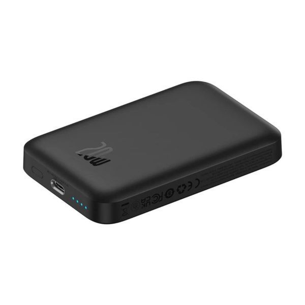 Зовнішній акумулятор Baseus Magnetic Mini Air Wireless Fast Charge Power Bank 6000mAh 20W Cluster Black（With Simple Series Charging Cable Type-C to 668521967 фото