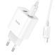 Мережевий зарядний пристрій з кабелем HOCO C80A Plus Rapido PD20W+QC3.0 charger set(C to iP) White 374994834 фото 3