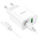 Мережевий зарядний пристрій з кабелем HOCO C80A Plus Rapido PD20W+QC3.0 charger set(C to iP) White 374994834 фото 5