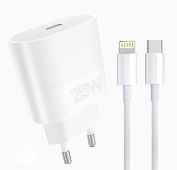 Мережевий зарядний пристрій з кабелем WUW-T86L PD 25W fast charger + USB C to lighting set 431077738 фото