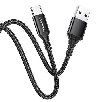 Кабель BOROFONE BX54 Ultra bright Type-C 1m 2.4A Black 124622020 фото