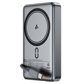 Зовнішній акумулятор ACEFAST M18-10000 PD20W/22.5W magnetic fast charging power bank with built-in cable Black 657278526 фото