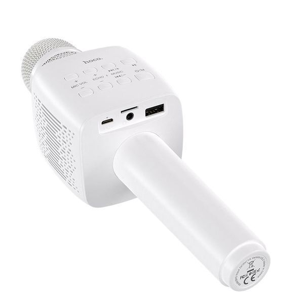 Портативная колонка-микрофон HOCO BK5 Cantando karaoke microphone, 5W, White 869172611 фото