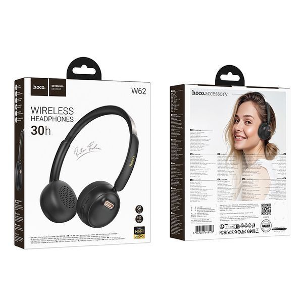 Бездротові накладні навушники HOCO W62 Verso retro BT headphones Black 342962311 фото