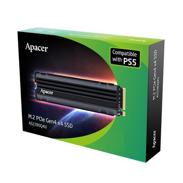 Накопичувач SSD M.2 Apacer AS2280Q4U5 (For PS5) 512GB 2280 PCIe 4.0x4 NVMe 3D Nand Read/Write: 7000/3000 MB/sec 721892679 фото
