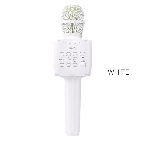Портативная колонка-микрофон HOCO BK5 Cantando karaoke microphone, 5W, White 869172611 фото