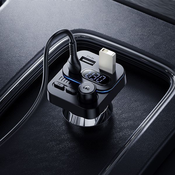 АЗП з FM-модулятором BOROFONE BC61 Ocean 45W(1A1C) car BT FM transmitter Black 177530380 фото