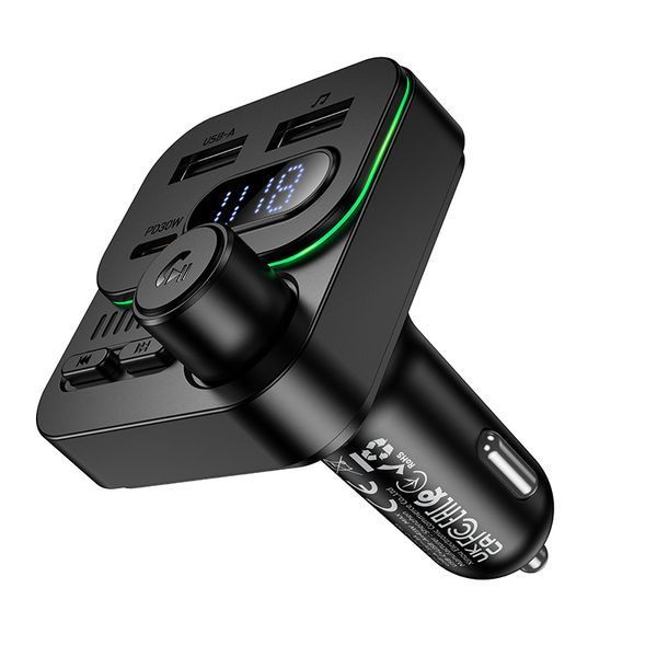 АЗП з FM-модулятором BOROFONE BC61 Ocean 45W(1A1C) car BT FM transmitter Black 177530380 фото