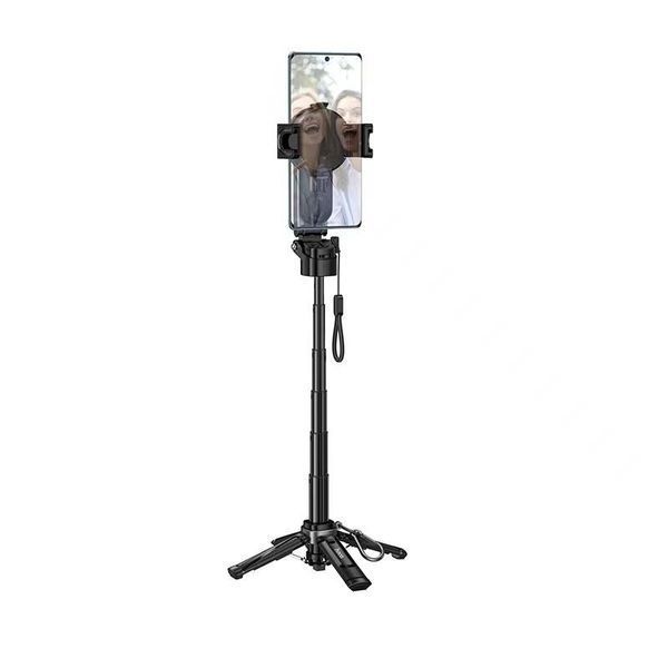 Селфи-монопод HOCO K27 Pro Magic mini live broadcast stand(pull clip+magnetic focusing version) Black 574873321 фото