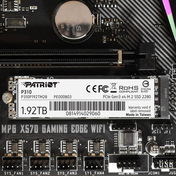 Накопичувач SSD M.2 Patriot P310 1920GB NVMe 2280 PCIe 3.0x4 3D NAND TLC 868151403 фото