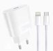 Мережевий зарядний пристрій з кабелем WUW-T86L PD 25W fast charger + USB C to lighting set 431077738 фото 1