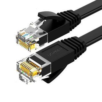 Мережевий кабель UGREEN Cat 6 U/UTP Lan Flat Cable 1m (Black) 267666046 фото