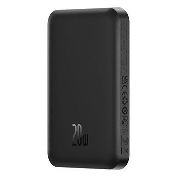 Зовнішній акумулятор Baseus Magnetic Mini Wireless Fast Charge Power Bank 5000mAh 20W Cluster Black（With Simple Series Charging Cable Type-C to Type-C 116437618 фото