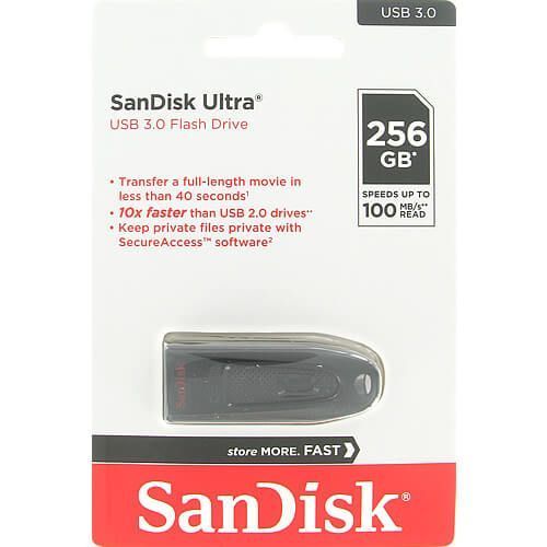 Флеш-накопитель SanDisk USB 3.0 Ultra 256Gb (130Mb/s) Black 754905955 фото