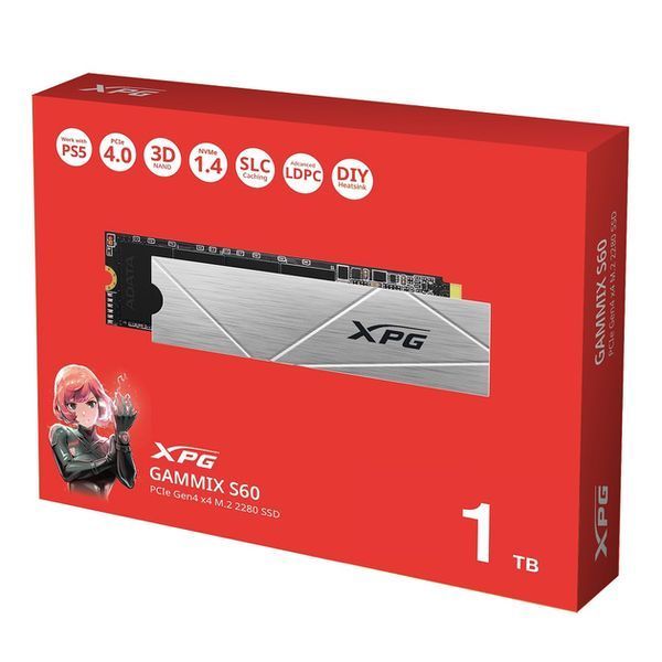 Накопичувач SSD M.2 ADATA GAMMIX S60 1TB 2280 PCIe 4x4 NVMe 3D NAND Read/Write:5000/3200 MB/sec 231339466 фото