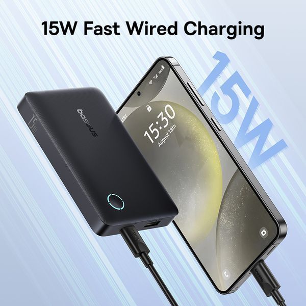 Зовнішній акумулятор Baseus EnerFill FP11 Power Bank 10000mAh 15W Cosmic Black (Includes Simple Type-C to Type-C Cable 20V/3A 30cm Black) 400726761 фото