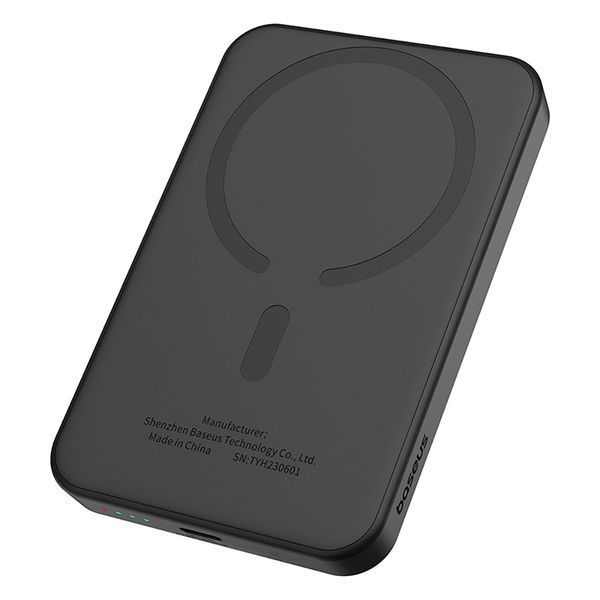 Зовнішній акумулятор Baseus Magnetic Mini Wireless Fast Charge Power Bank 5000mAh 20W Cluster Black（With Simple Series Charging Cable Type-C to Type-C 116437618 фото