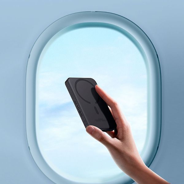 Зовнішній акумулятор Baseus Magnetic Mini Wireless Fast Charge Power Bank 5000mAh 20W Cluster Black（With Simple Series Charging Cable Type-C to Type-C 116437618 фото