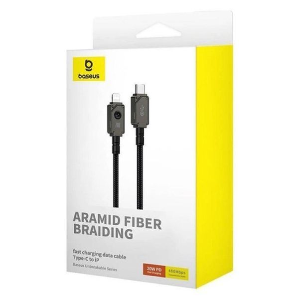 Кабель Baseus Unbreakable Series Fast Charging Data Cable Type-C to iP 20W 2m Cluster Black 702958210 фото