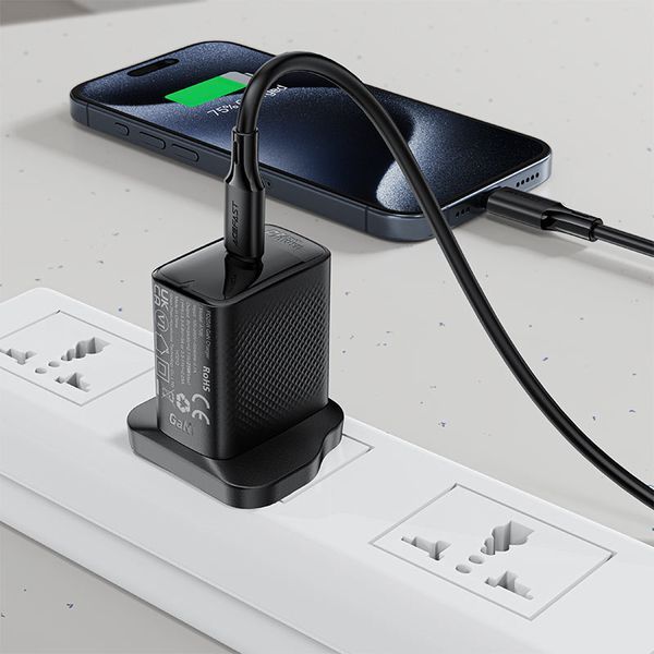 Кабель ACEFAST C17-03 USB-C to USB-C silicone charging data cable Black 127959560 фото