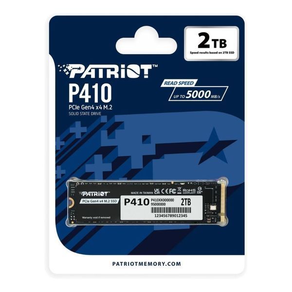 Накопичувач SSD M.2 Patriot P410 2TB NVMe 2280 PCIe Gen4 x4 5000/4500 TLC 927940816 фото