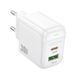 Мережевий зарядний пристрій BOROFONE BAS45A Potential PD30W+QC3.0 charger(EU) White 751252097 фото 3