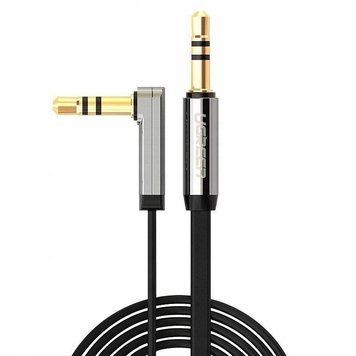 Аудіокабель UGREEN AV119 3.5mm male to 3.5mm male, Straight to angle flat Cable,TPE, 1m Black 236397349 фото