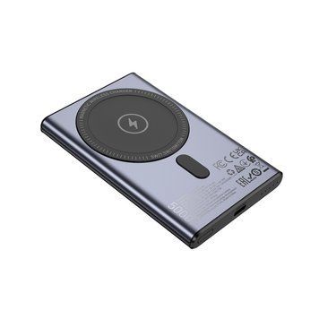 Зовнішній акумулятор HOCO Q32 Bird PD20W wireless magnetic power bank(5000mAh) Metal Gray 128686834 фото