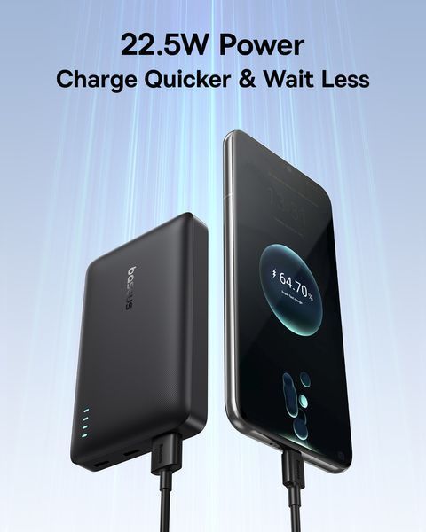 Зовнішній акумулятор Baseus EnerFill FP21 Power Bank 10000mAh 22.5W Cosmic Black (Includes Simple Type-C to Type-C Cable 20V/3A 30cm Black) 436456990 фото