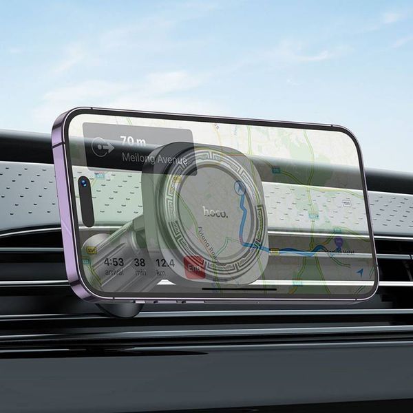 Автотримач для телефона HOCO H28 Rainbow ring magnetic car holder(air outlet) Black 927681219 фото